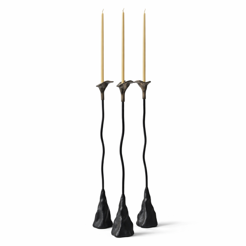 Calla Lily Iron Candlestick — Handcrafted Sculptural Candleholder (19”)
