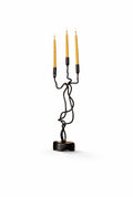Lover’s Knot Candle Holder — Sculptural Handmade Wrought Iron with Beeswax Candles