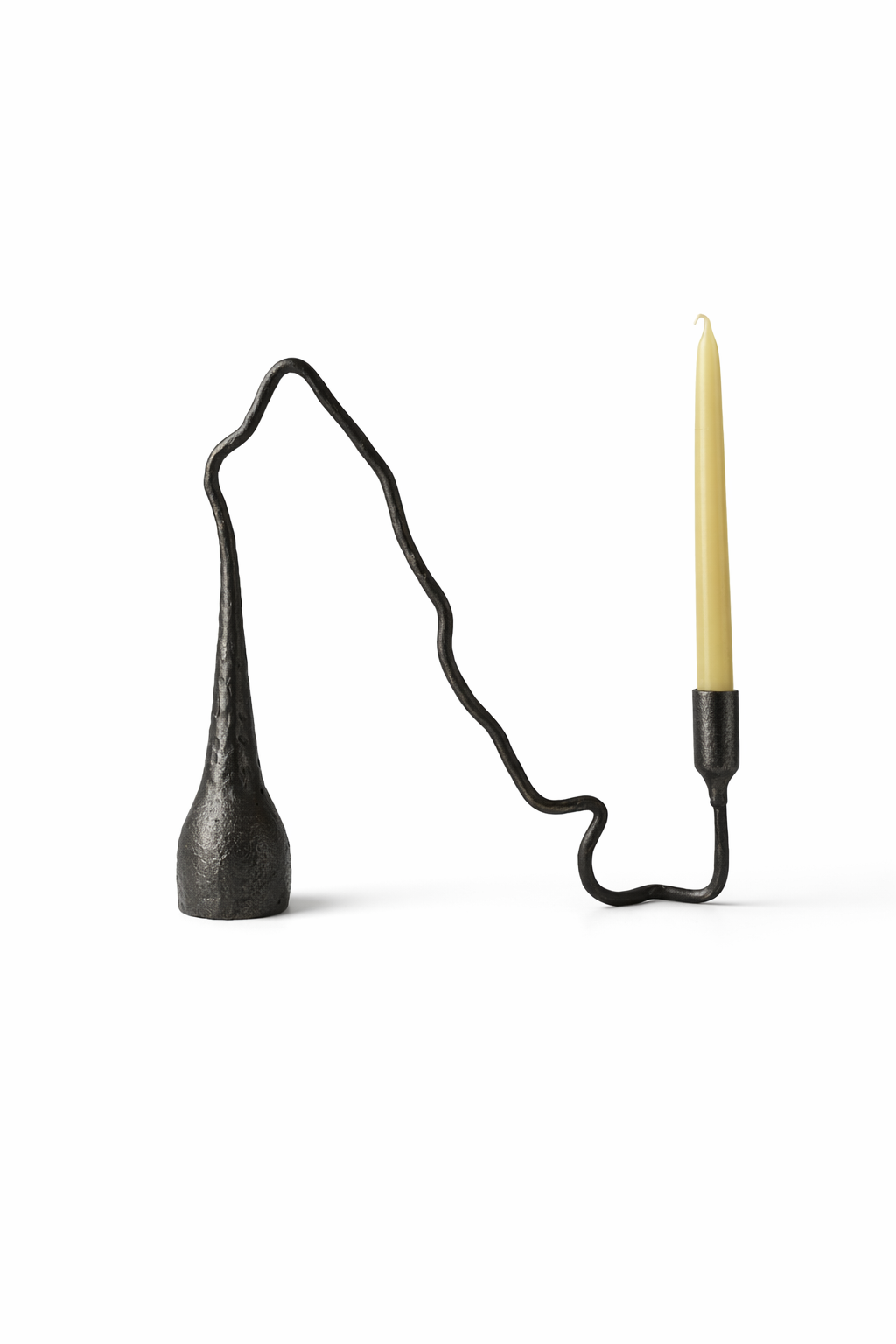 Cats in Wind Candleholders — Set of 3 Handmade Iron Candlesticks