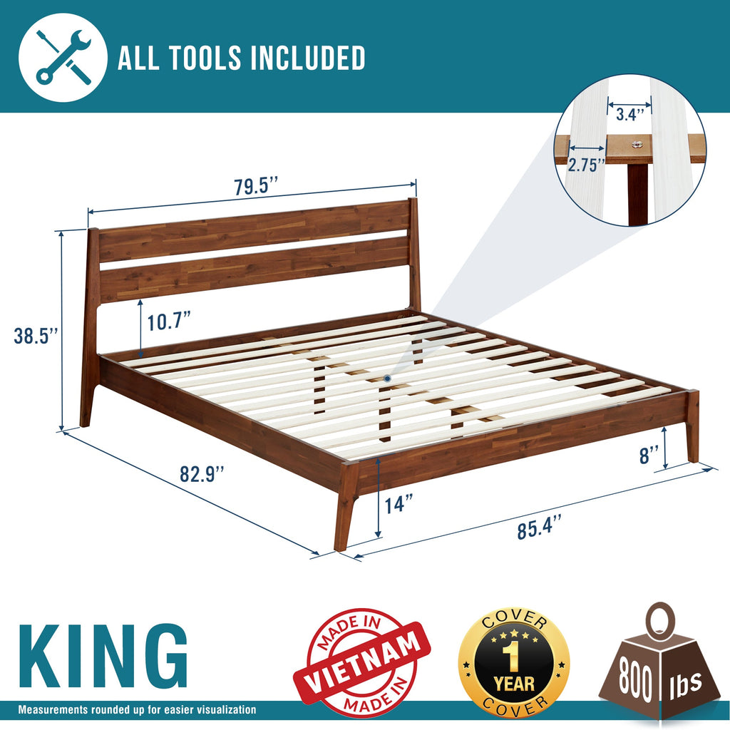 Callisto Solid Wood Bed Frame