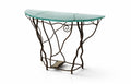 New Organic Half Moon Console Table with Slate