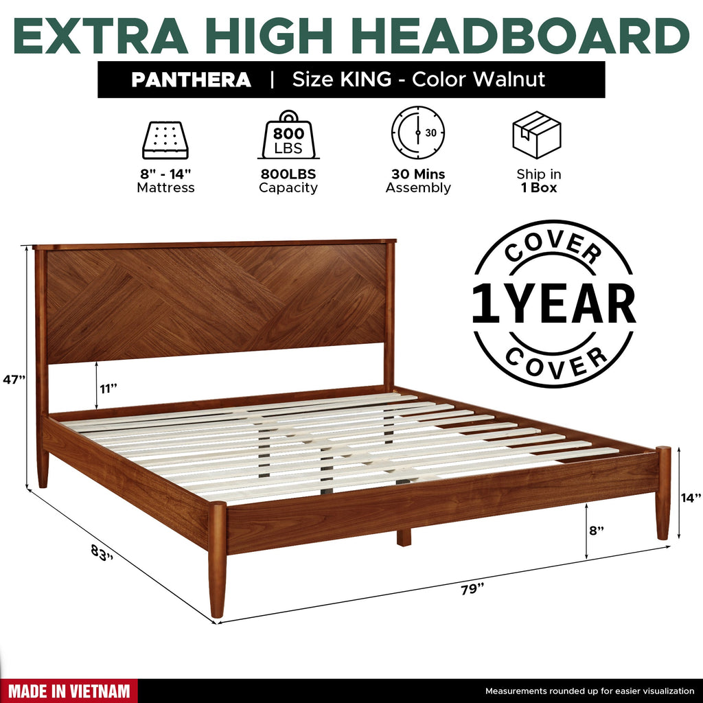 Panthera Solid Wood Bed Frame