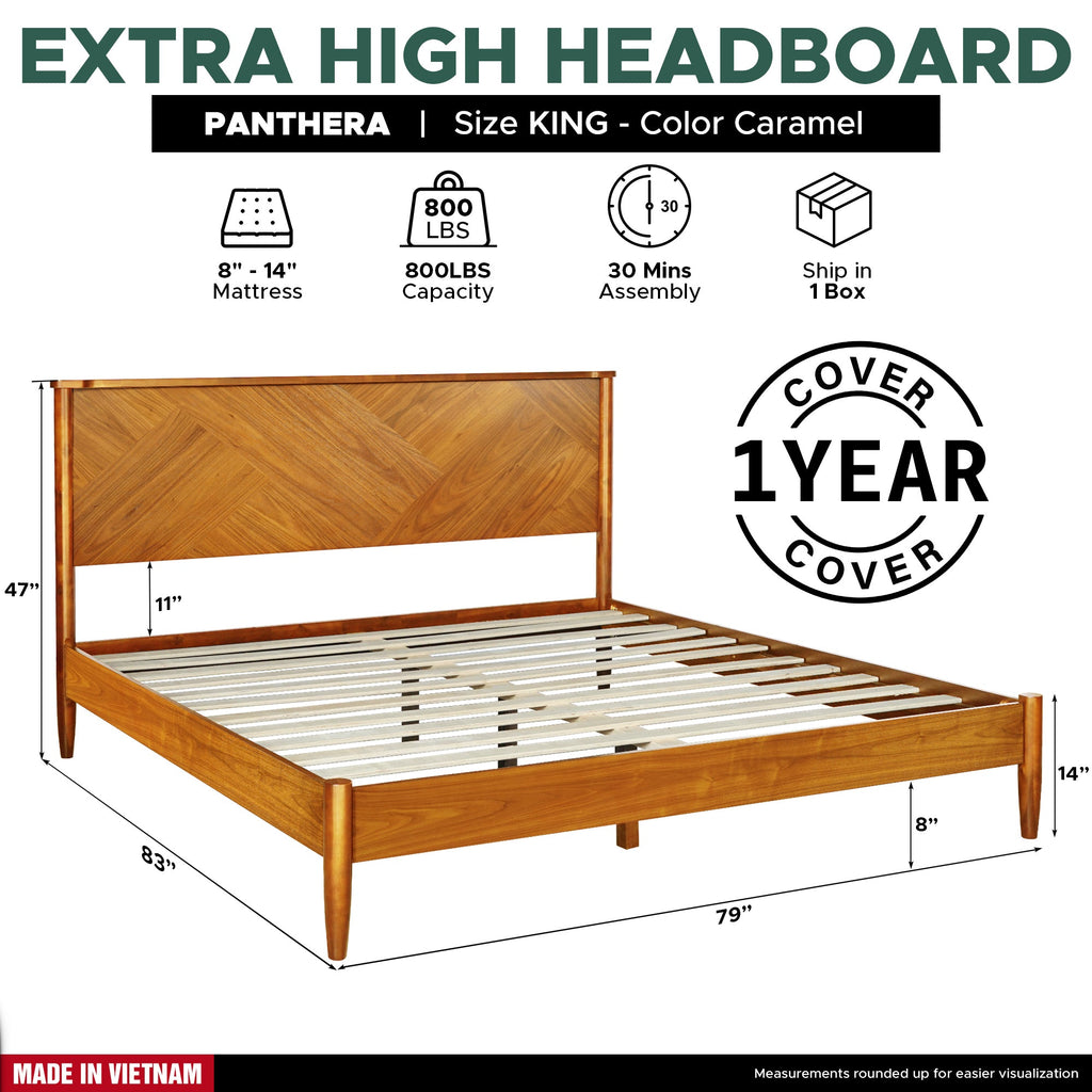 Panthera Solid Wood Bed Frame