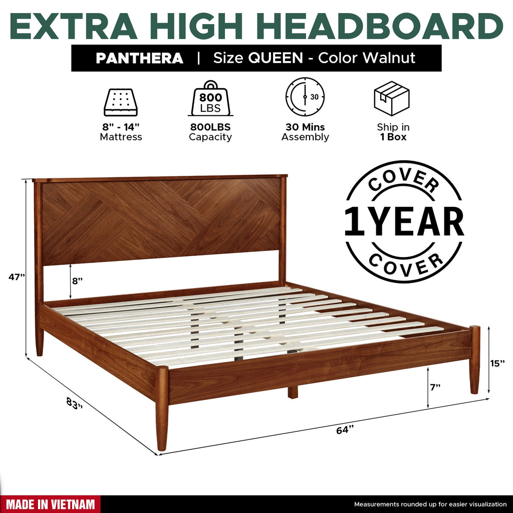 Panthera Solid Wood Bed Frame