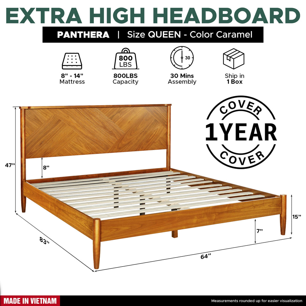 Panthera Solid Wood Bed Frame