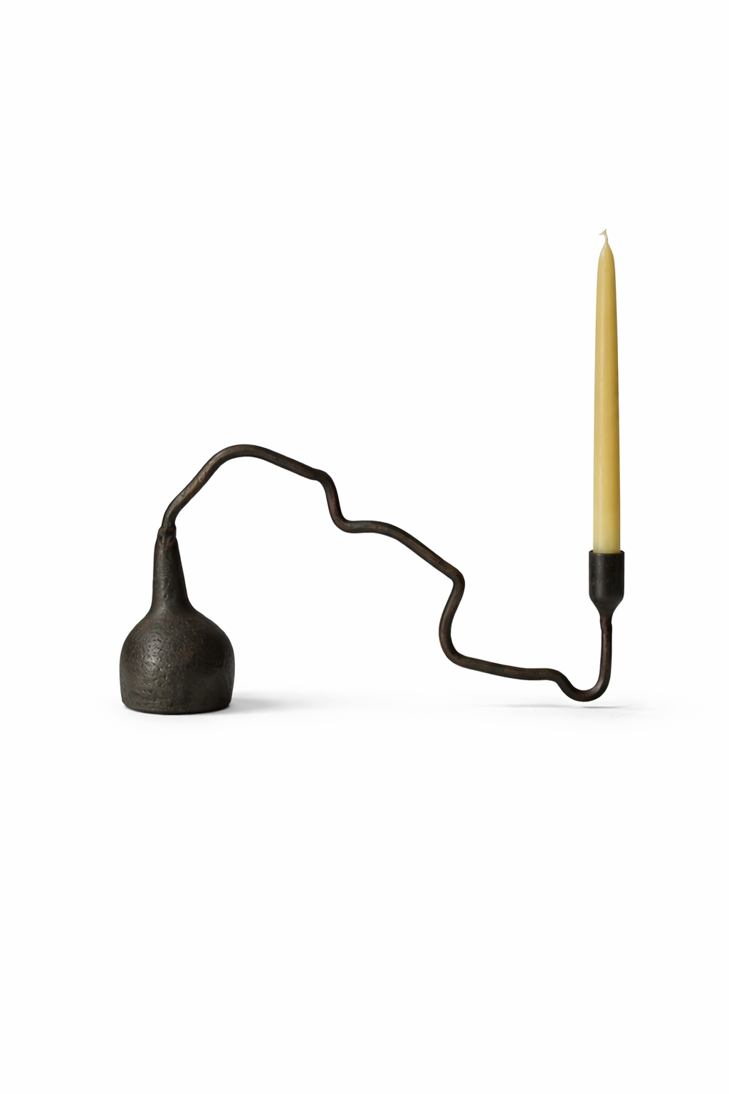 Cats in Wind Candleholders — Set of 3 Handmade Iron Candlesticks